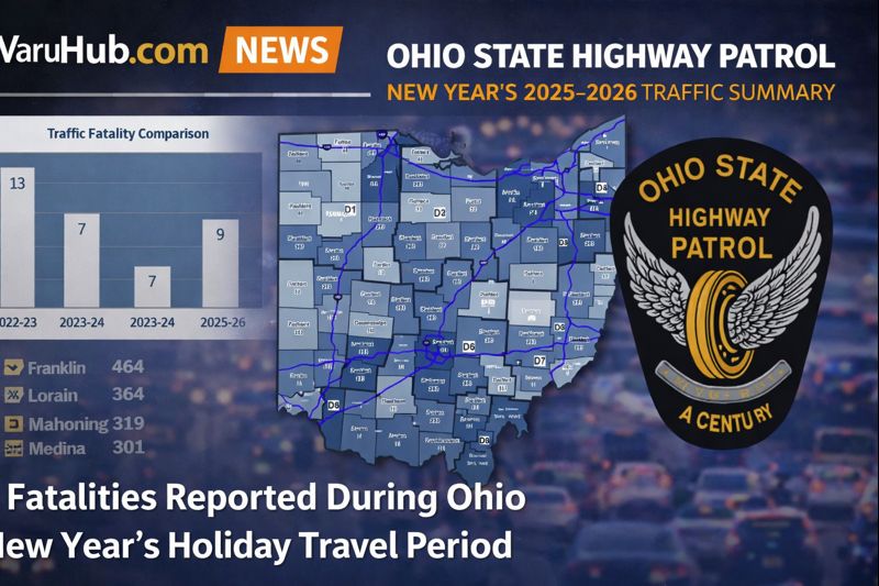 Ohio State Highway Patrol Reports Nine Fatal Crashes During New Year’s Holiday Travel Period